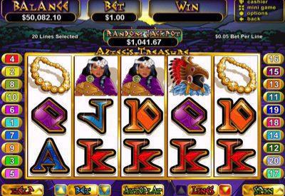 Aztec's Treasure RTG Screen