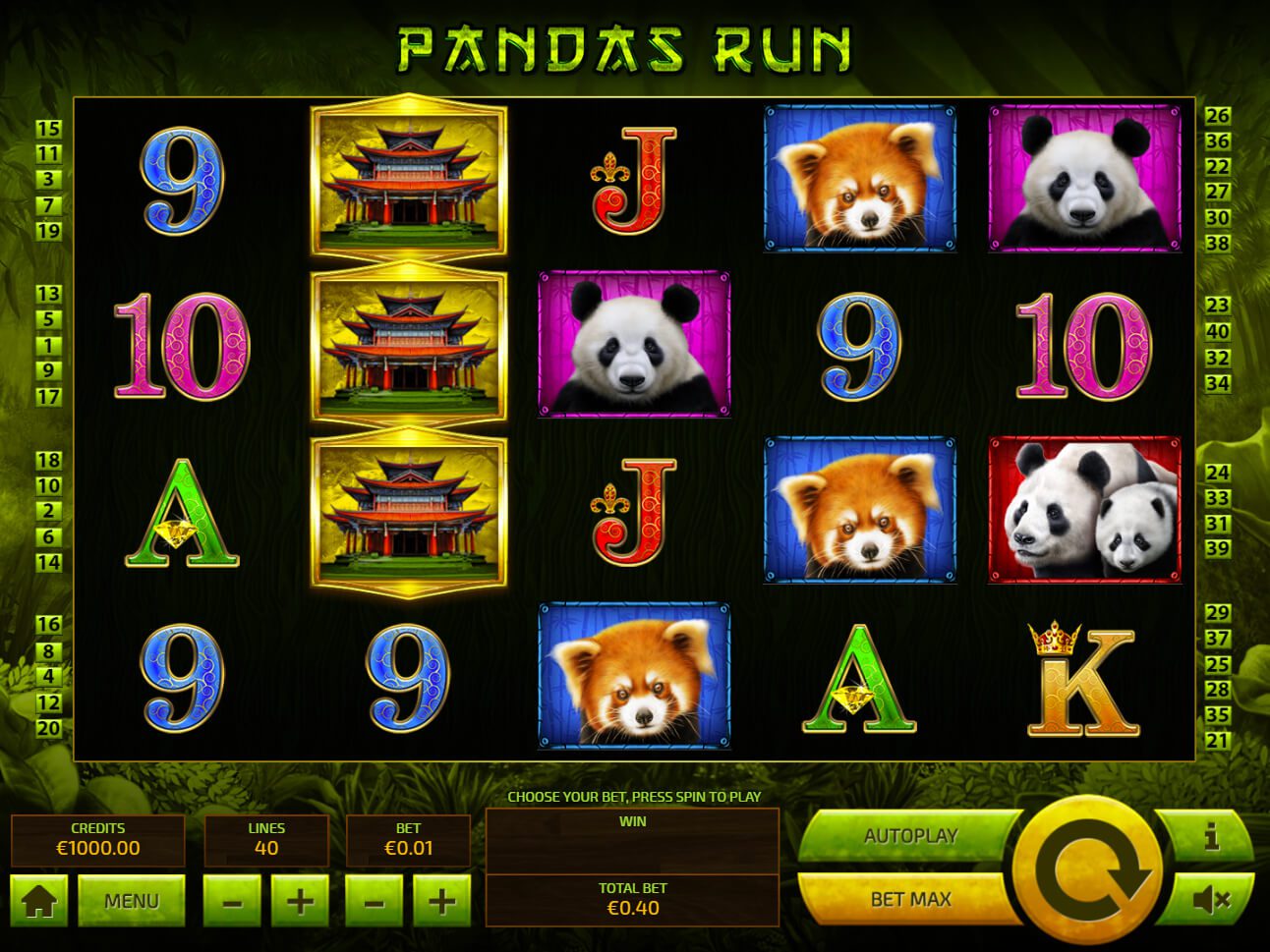 Panda's Run reels