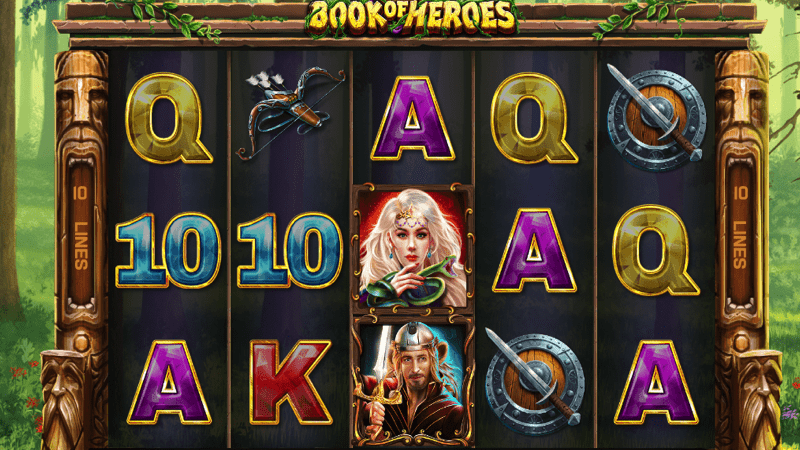 Book of Heroes slot reels